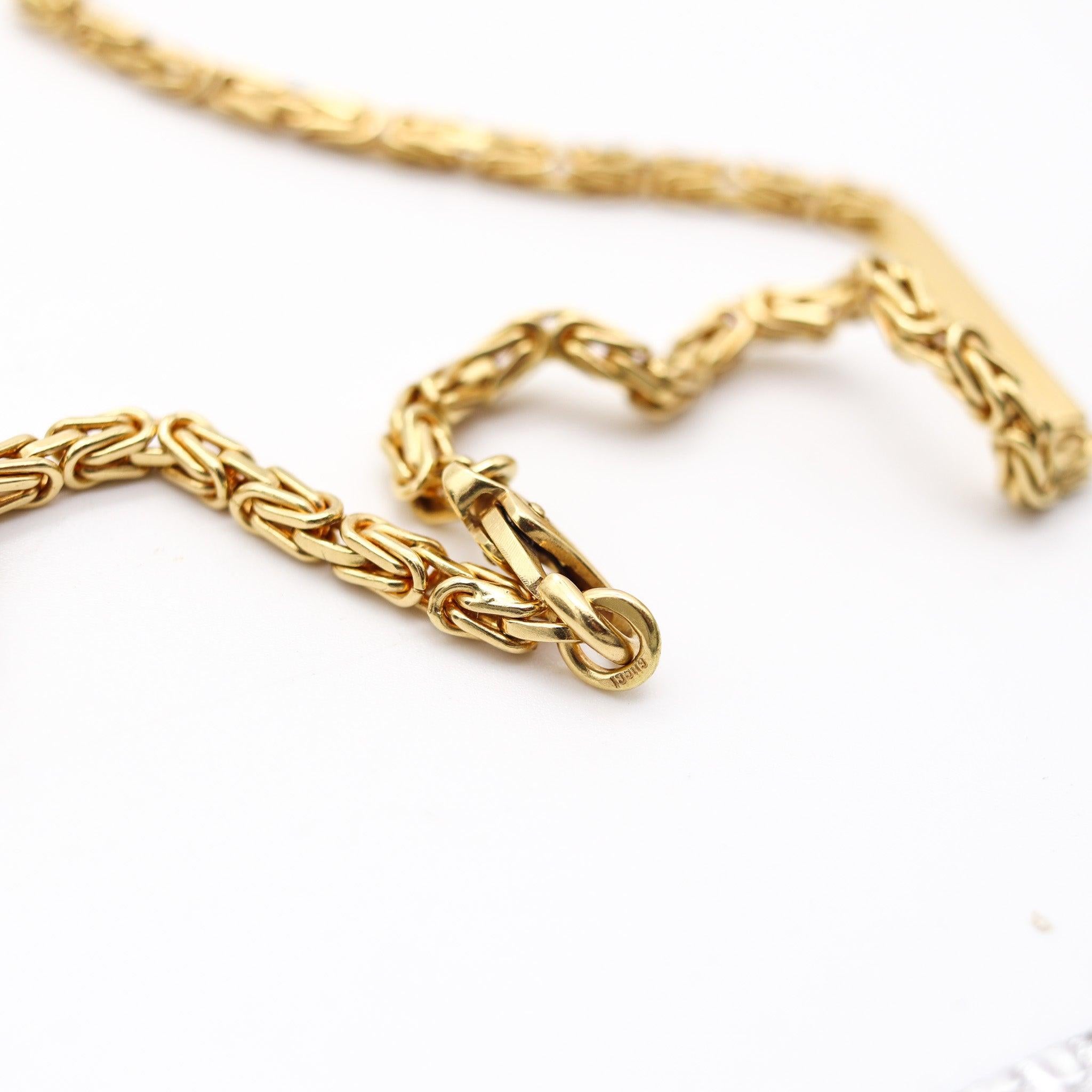 da uomo o donna Gucci 1970 Milano Vintage Byzantine Collana a catena in oro giallo massiccio 18 carati in vendita