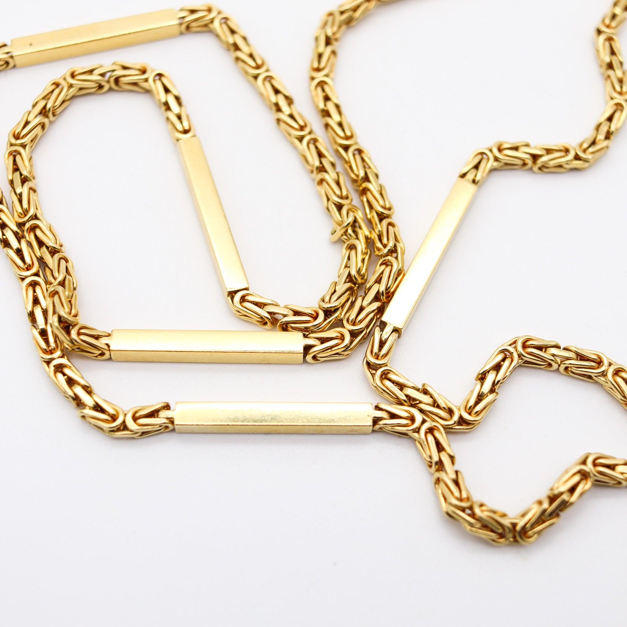 Gucci 1970 Milano Vintage Byzantine Collana a catena in oro giallo massiccio 18 carati in vendita 1