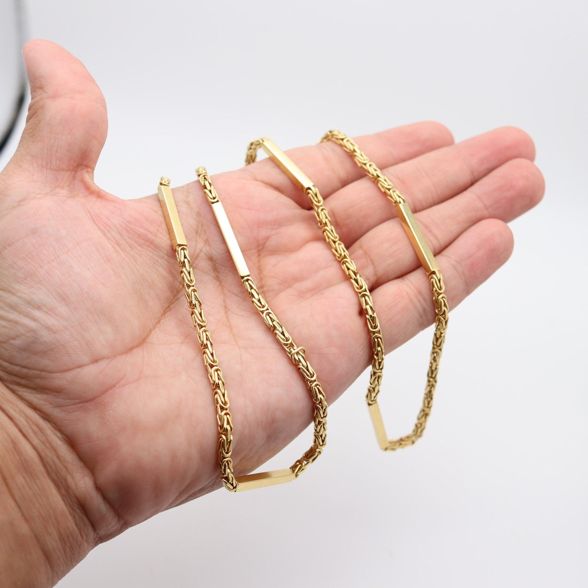 Gucci 1970 Milano Vintage Byzantine Collana a catena in oro giallo massiccio 18 carati in vendita 2