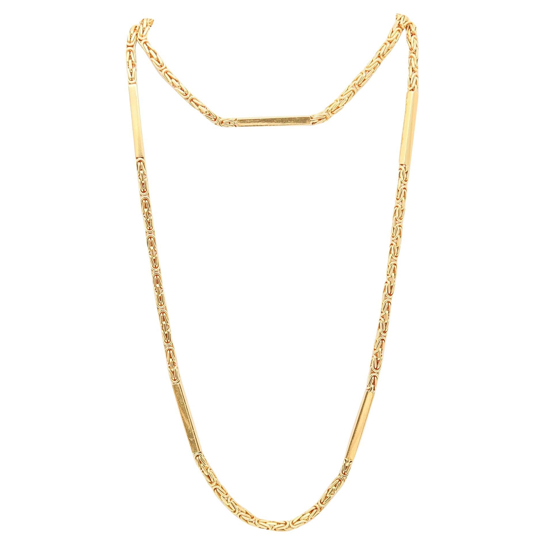 Gucci 1970 Milano Vintage Byzantine Collana a catena in oro giallo massiccio 18 carati