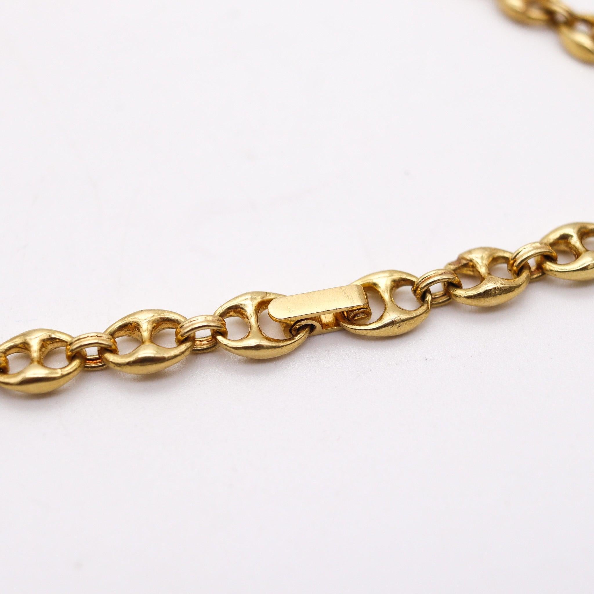 GUCCI 1970 Milano Vintage Mariner Necklace Chain In Solid 18Kt Yellow Gold 1