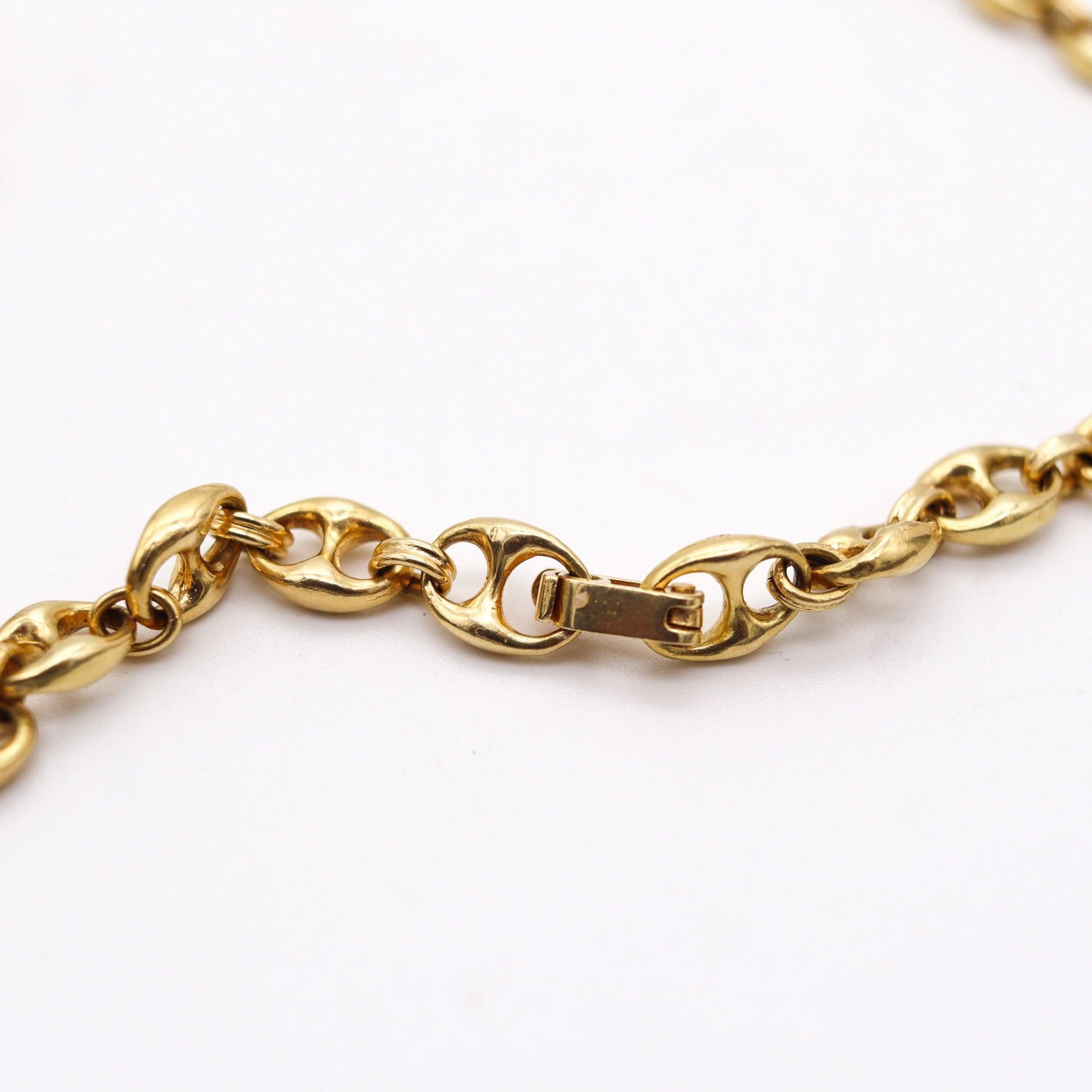 GUCCI 1970 Milano Vintage Mariner Necklace Chain In Solid 18Kt Yellow Gold 2