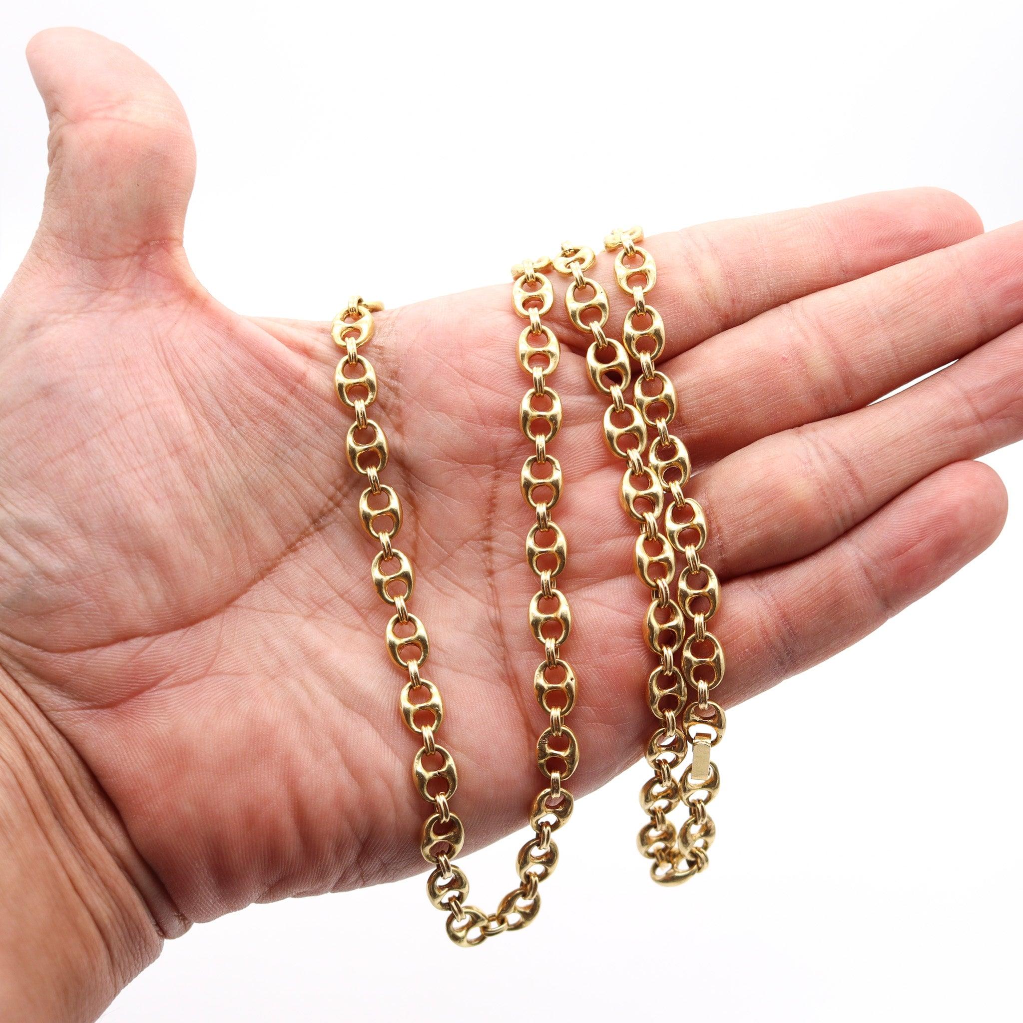 GUCCI 1970 Milano Vintage Mariner Necklace Chain In Solid 18Kt Yellow Gold 4