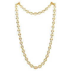 GUCCI 1970 Milano Vintage Mariner Necklace Chain In Solid 18Kt Yellow Gold