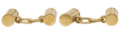 Gucci 1970's 18 Karat Yellow Gold Vintage Barrel Cufflinks