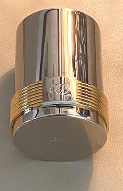 Gucci 1970s Gold & Nickel Pen / Pencil Cup or Makeup Brush Holder