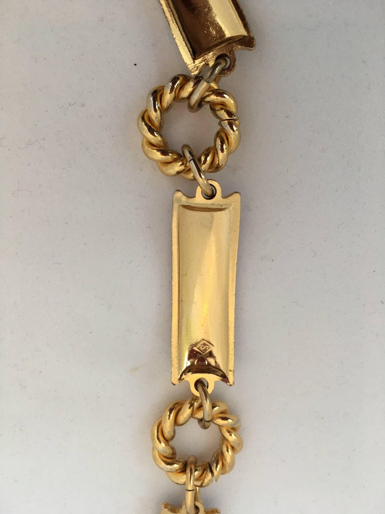 Vintage 1970\'s Gucci Chain Link Belt Bronze Enamel Goldtone Rare 1970 main image 2