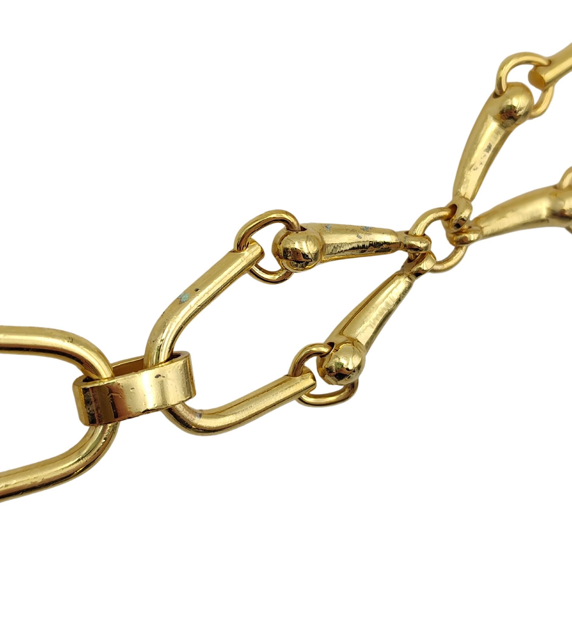 Women's or Men's Gucci 1970s golden metal horsebit chain belt For Sale