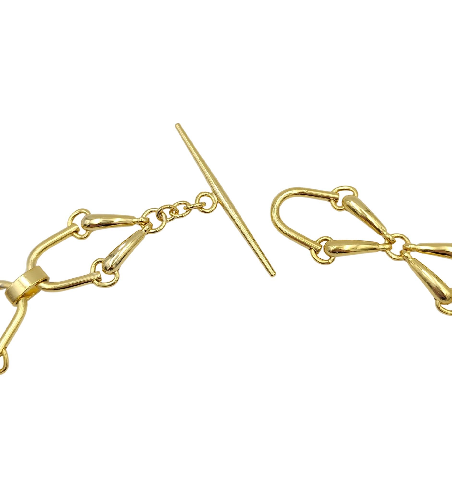 Gucci 1970s golden metal horsebit chain belt For Sale 1