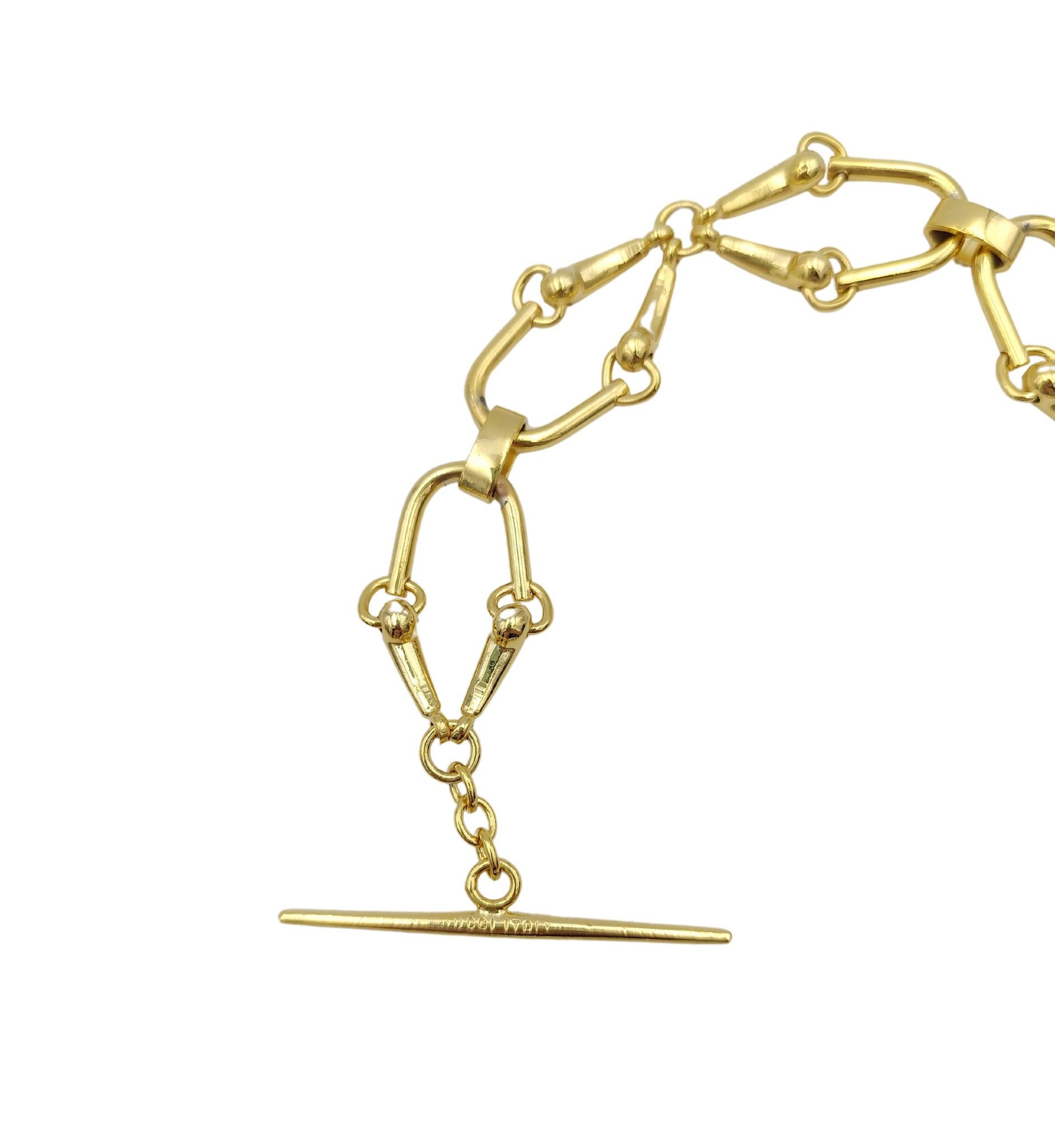 Gucci 1970s golden metal horsebit chain belt For Sale 2