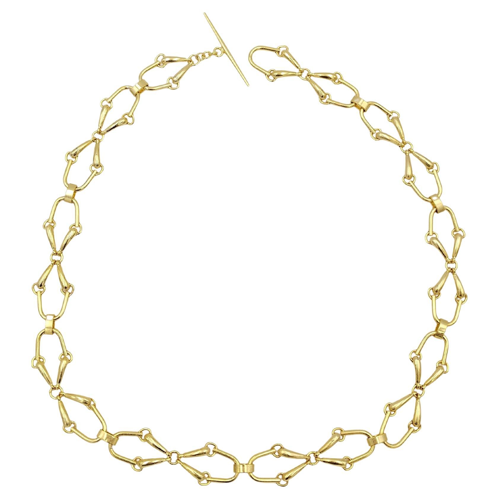 Gucci 1970er Jahre goldener Metall-Gürtel mit Horsebit-Kette