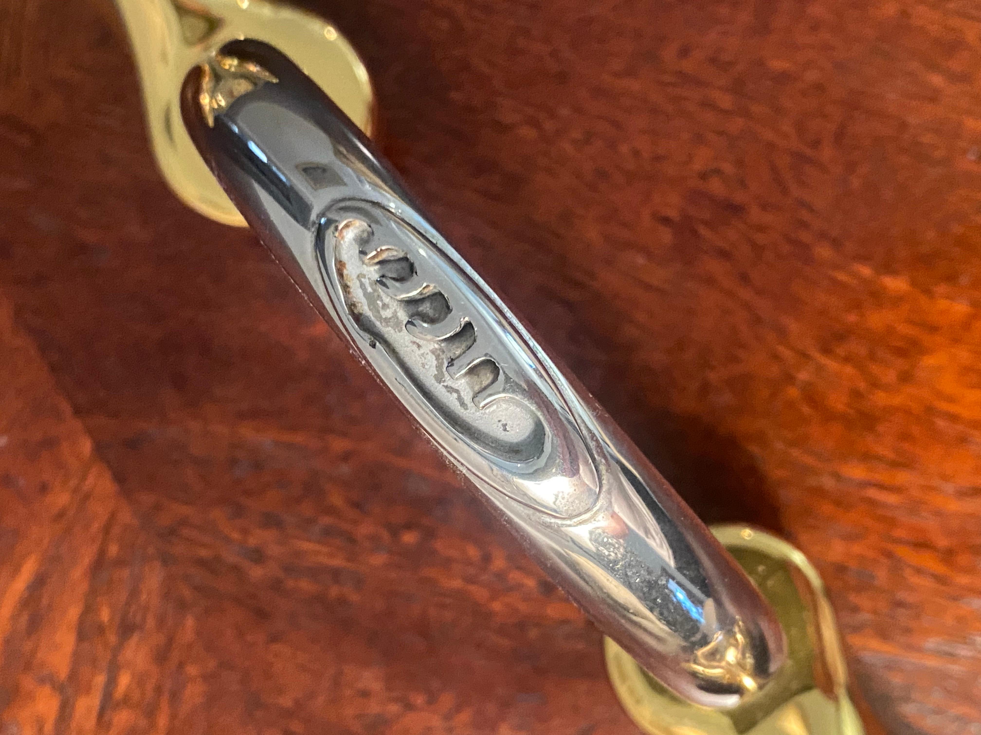 Cendrier ou plat à bibelots double en or 24K et nickel sur laiton, Gucci, années 1970 en vente 4