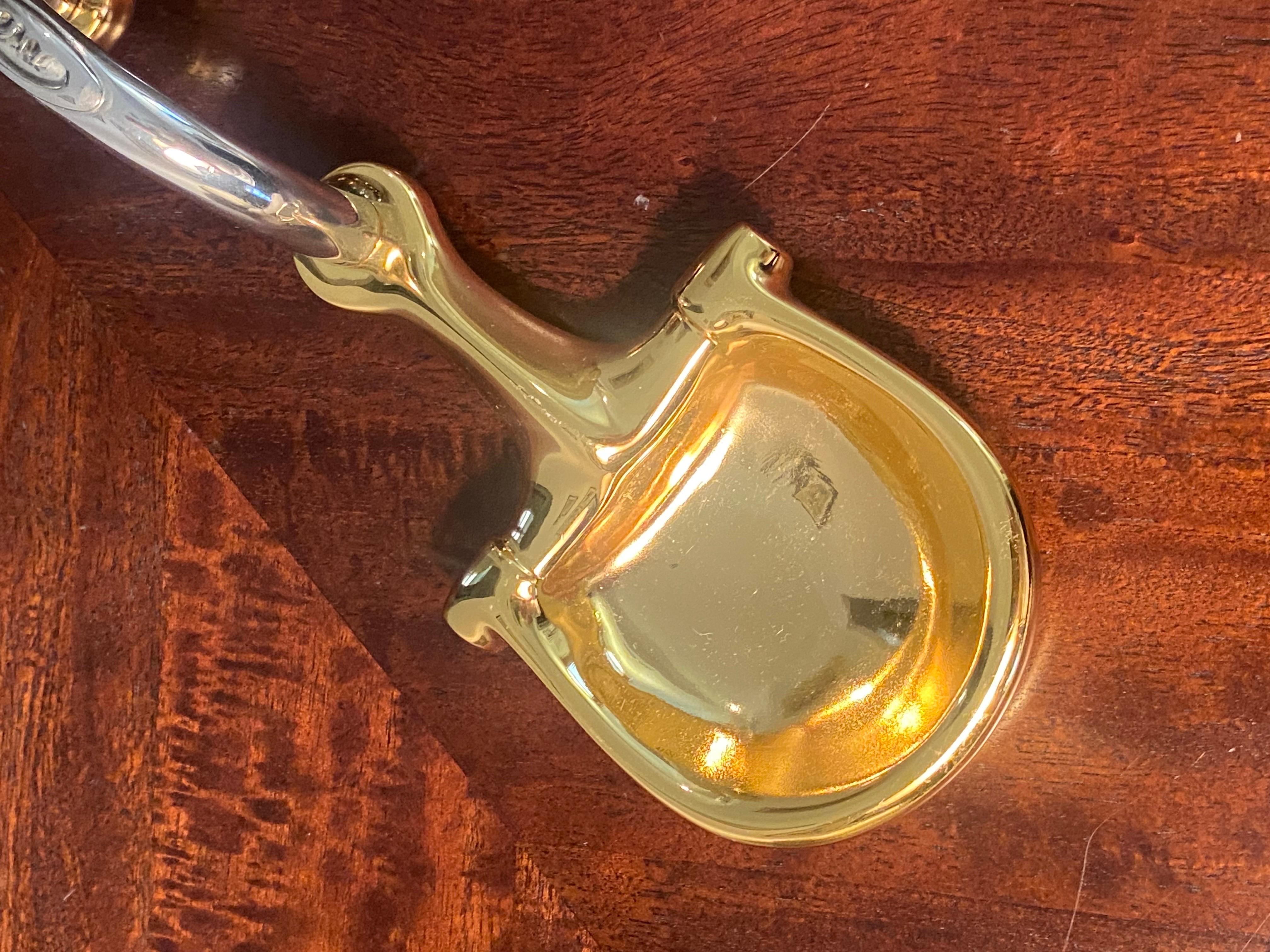 Cendrier ou plat à bibelots double en or 24K et nickel sur laiton, Gucci, années 1970 en vente 5