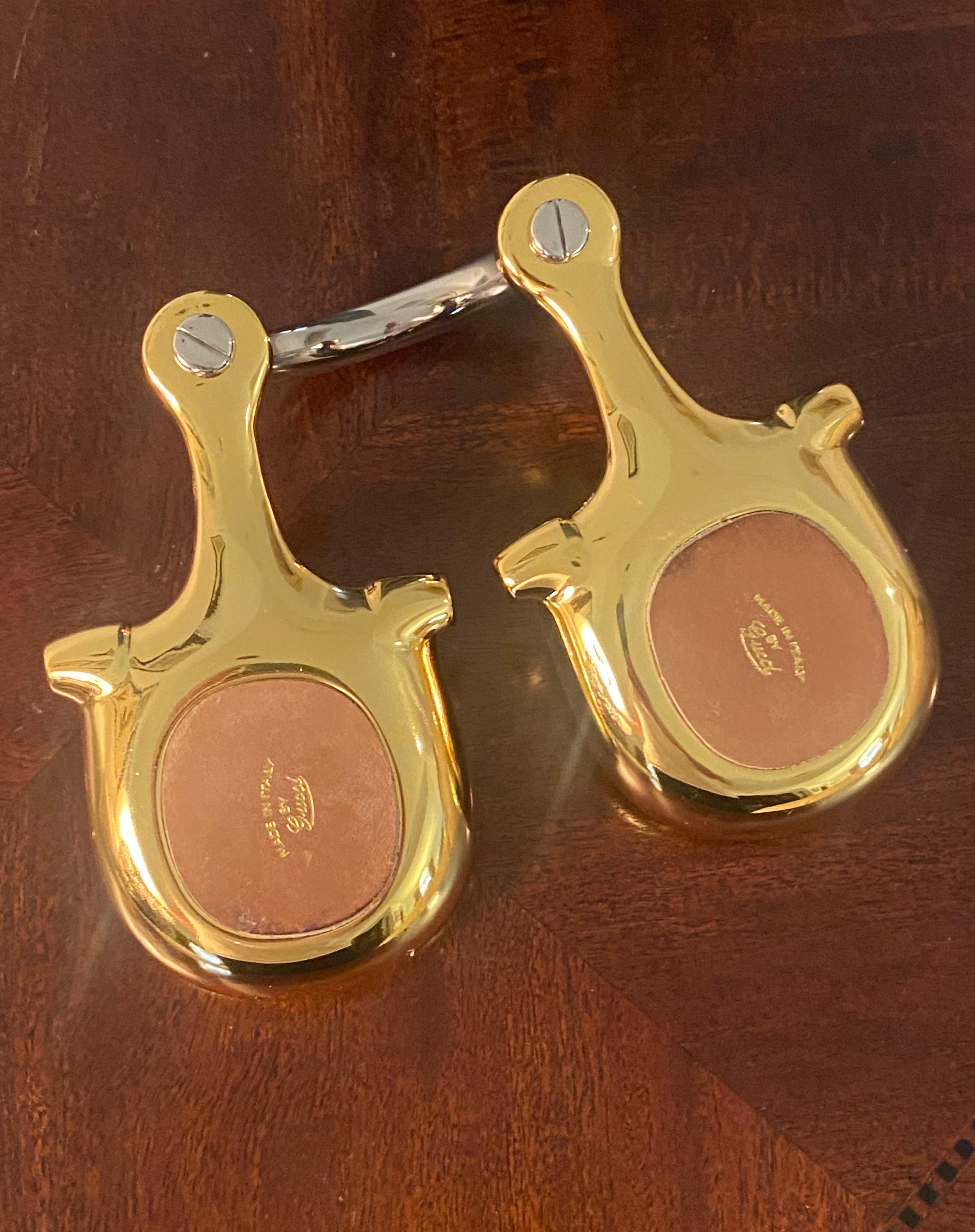 Cendrier ou plat à bibelots double en or 24K et nickel sur laiton, Gucci, années 1970 en vente 6