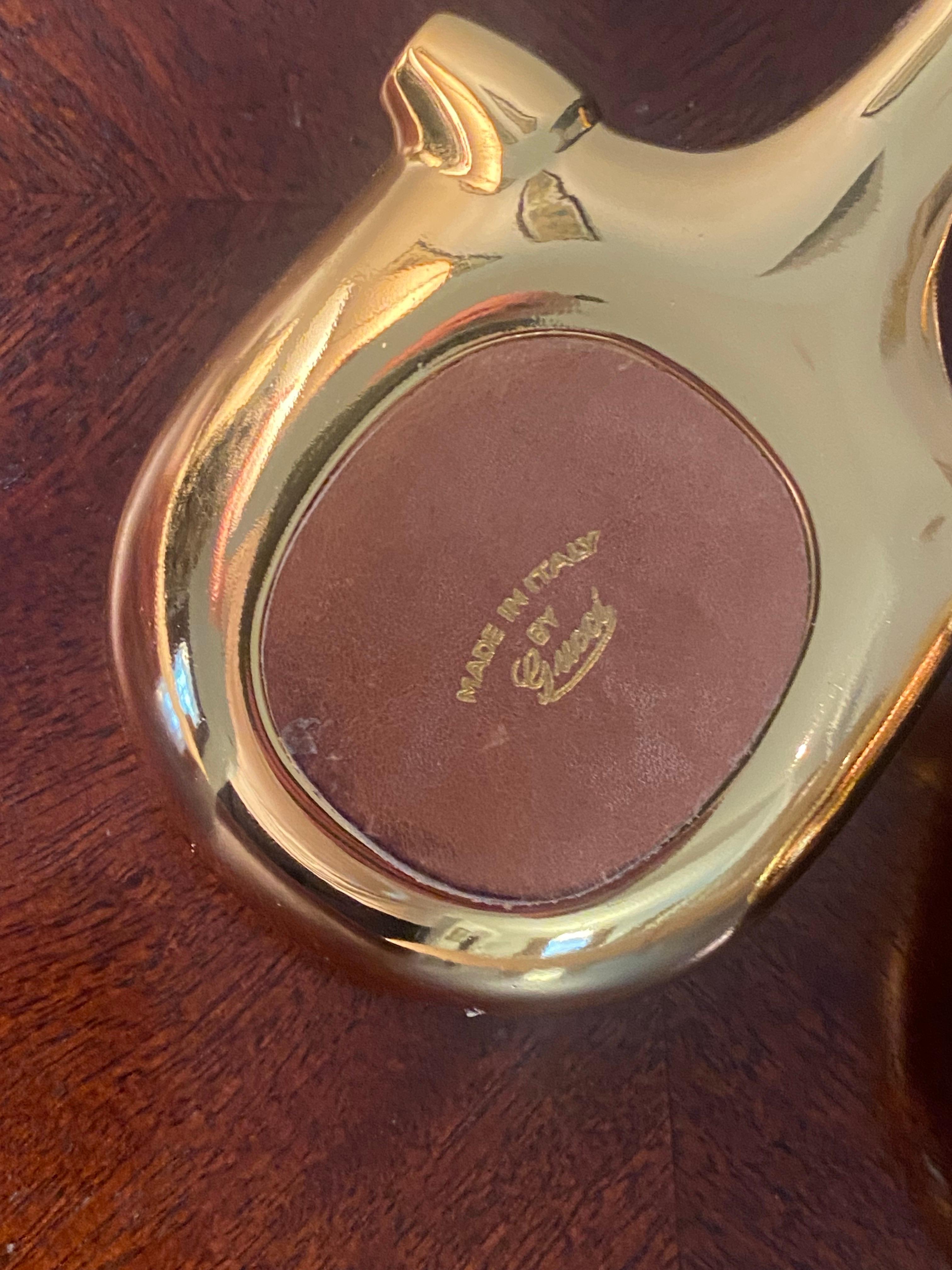 Cendrier ou plat à bibelots double en or 24K et nickel sur laiton, Gucci, années 1970 en vente 7