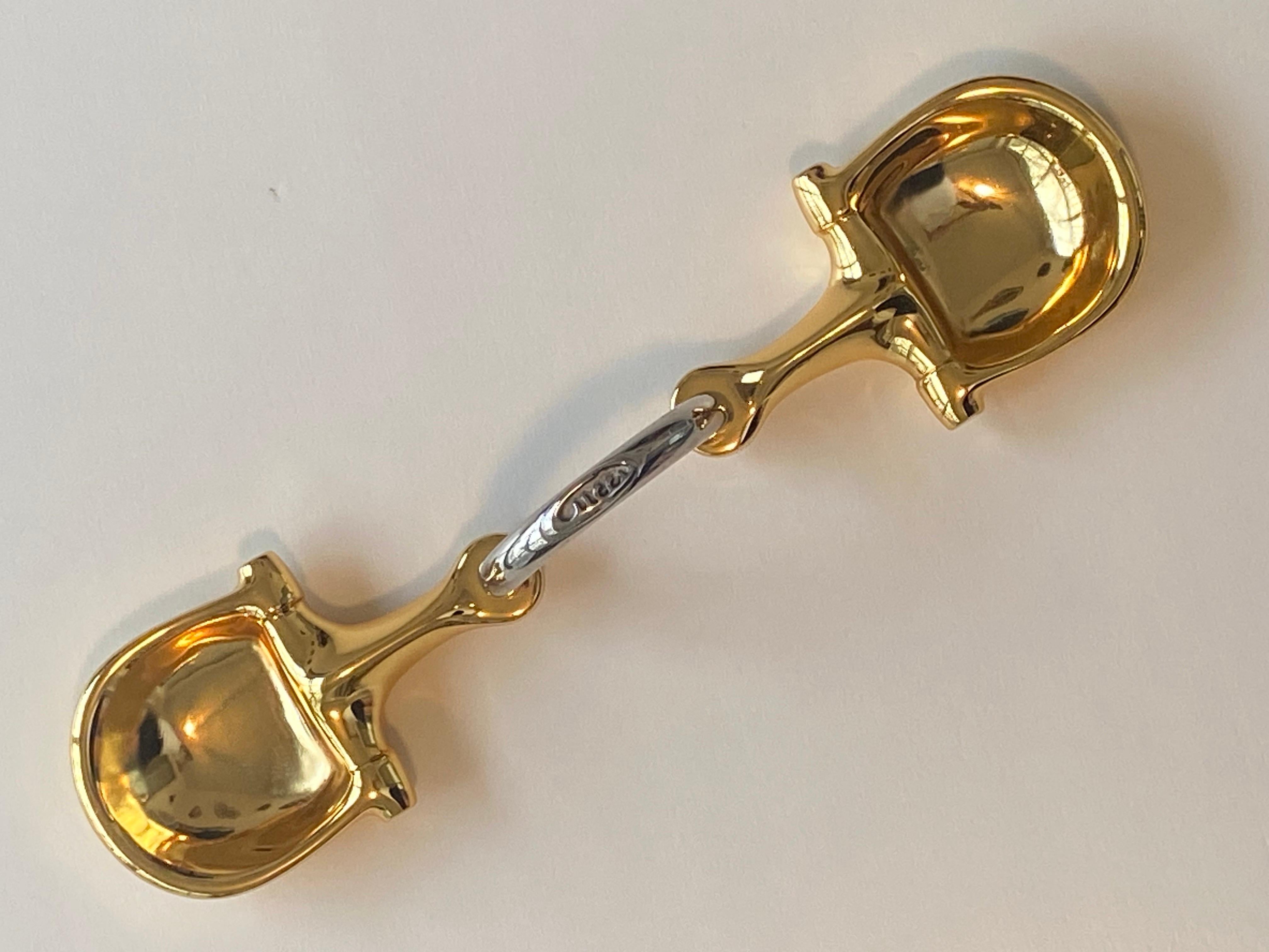 Cendrier ou plat à bibelots double en or 24K et nickel sur laiton, Gucci, années 1970 en vente 9