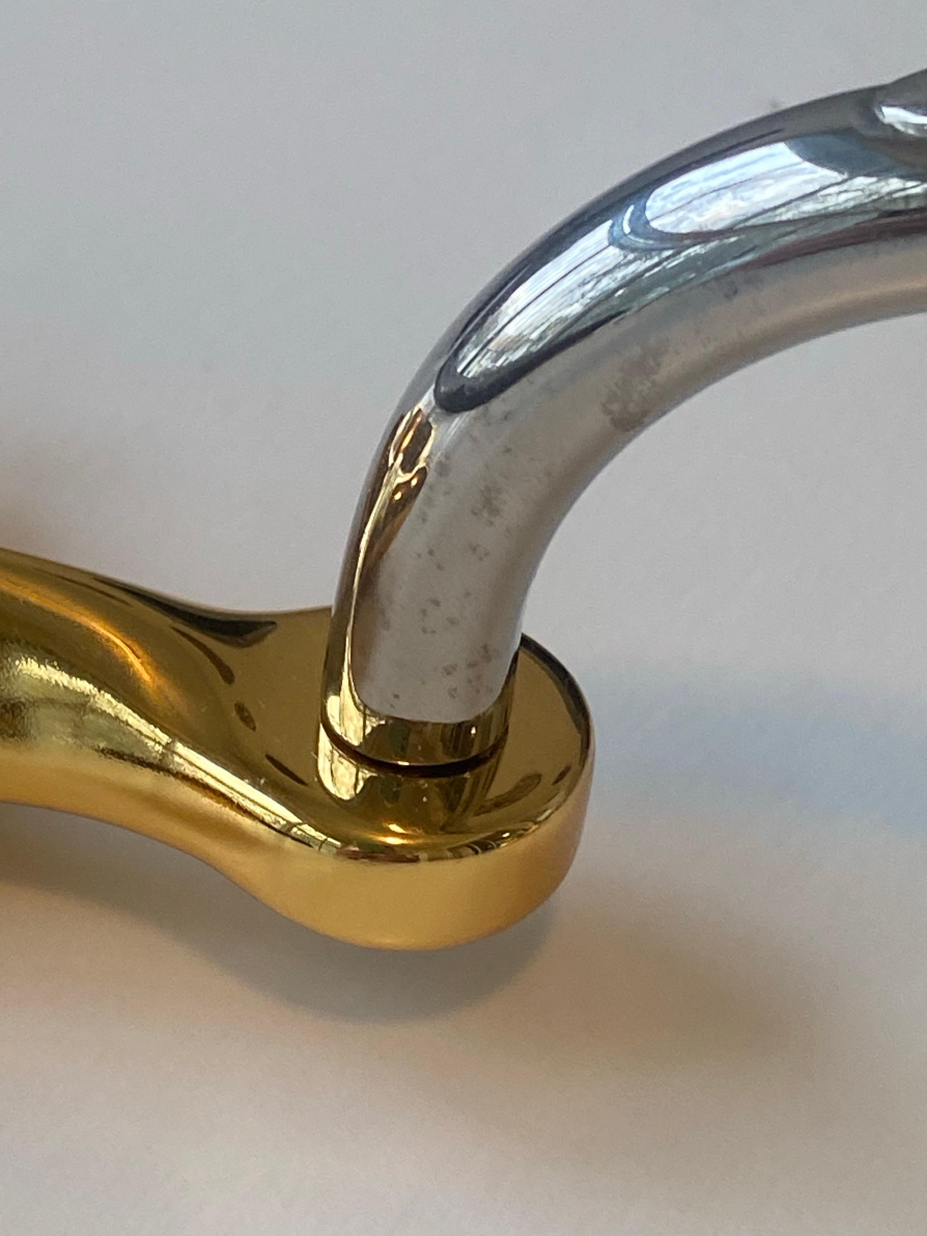 Cendrier ou plat à bibelots double en or 24K et nickel sur laiton, Gucci, années 1970 en vente 10