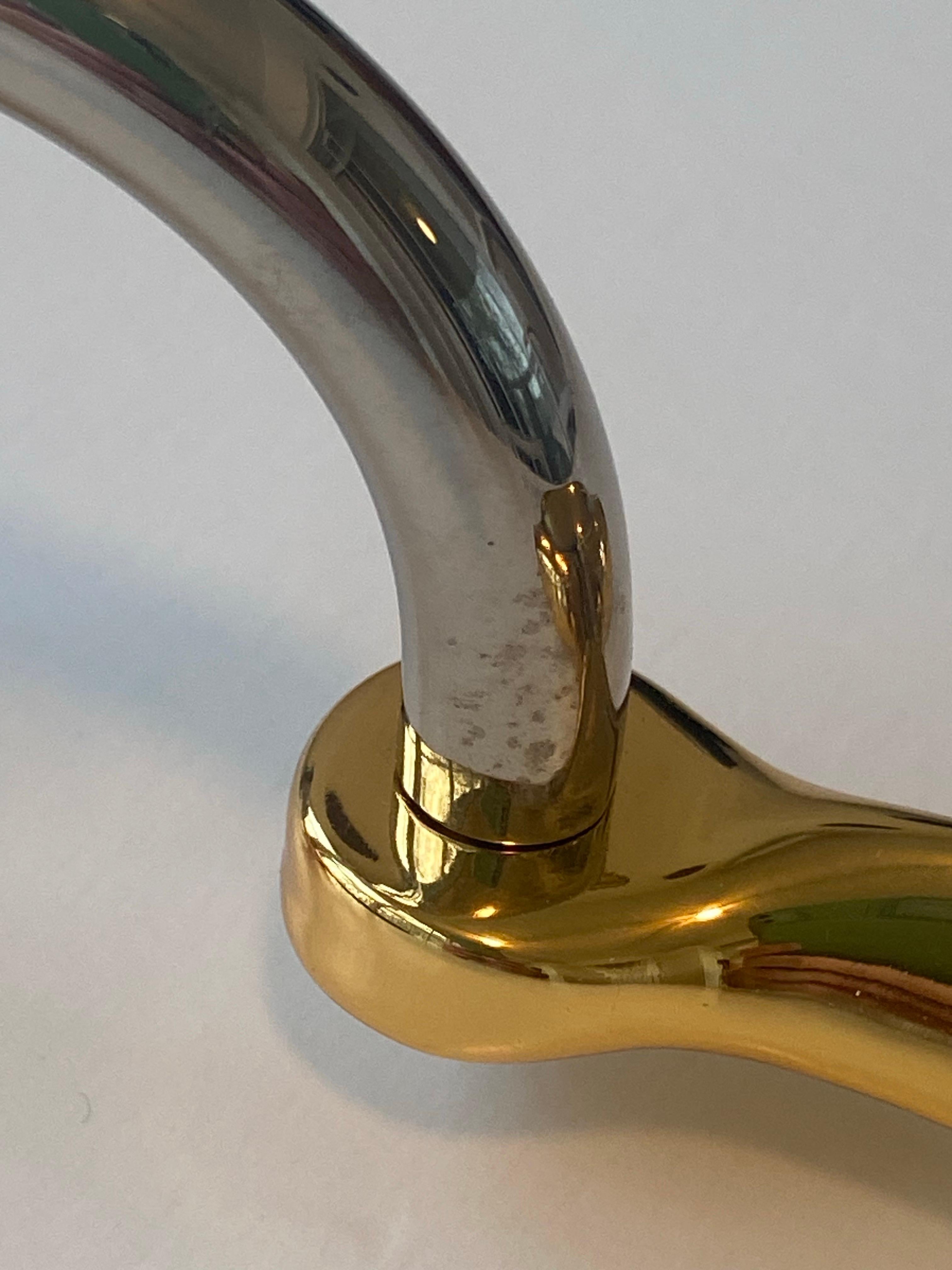 Cendrier ou plat à bibelots double en or 24K et nickel sur laiton, Gucci, années 1970 en vente 11