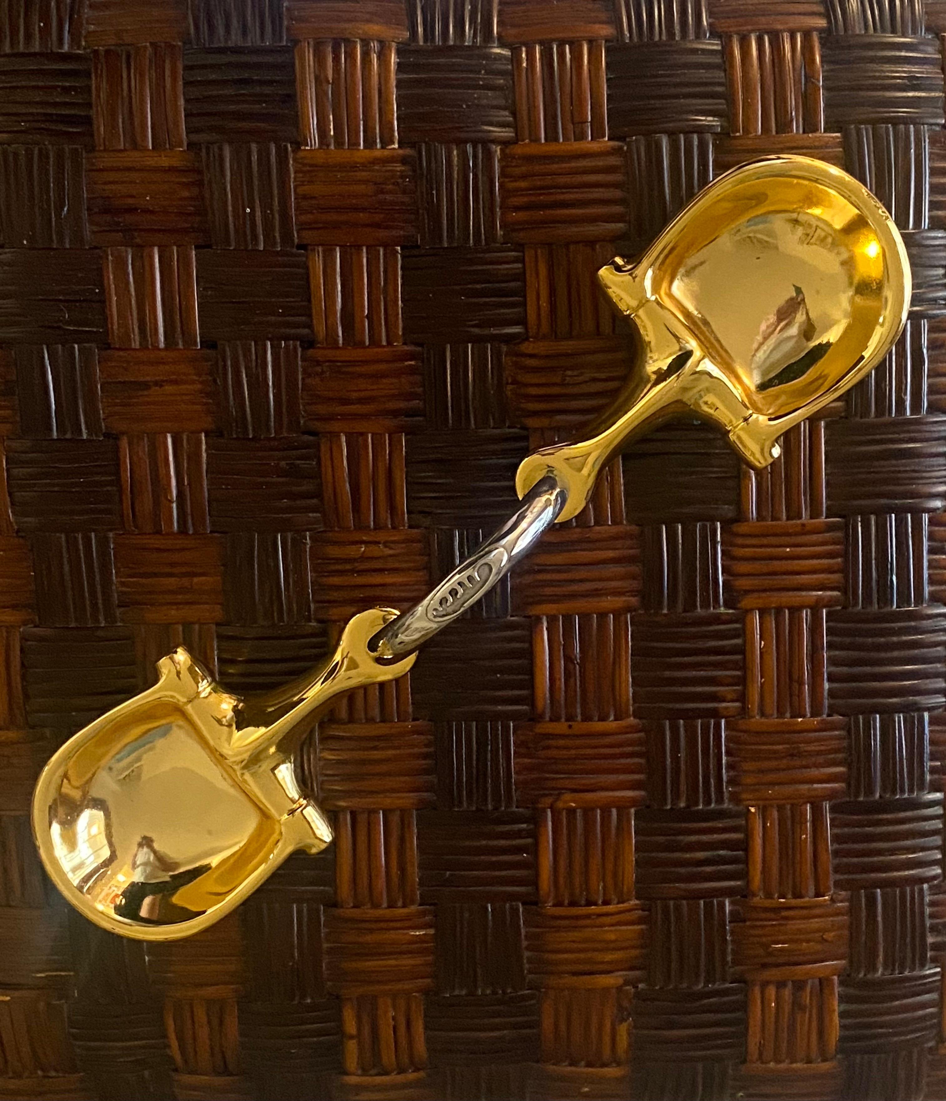 Mid-Century Modern Cendrier ou plat à bibelots double en or 24K et nickel sur laiton, Gucci, années 1970 en vente