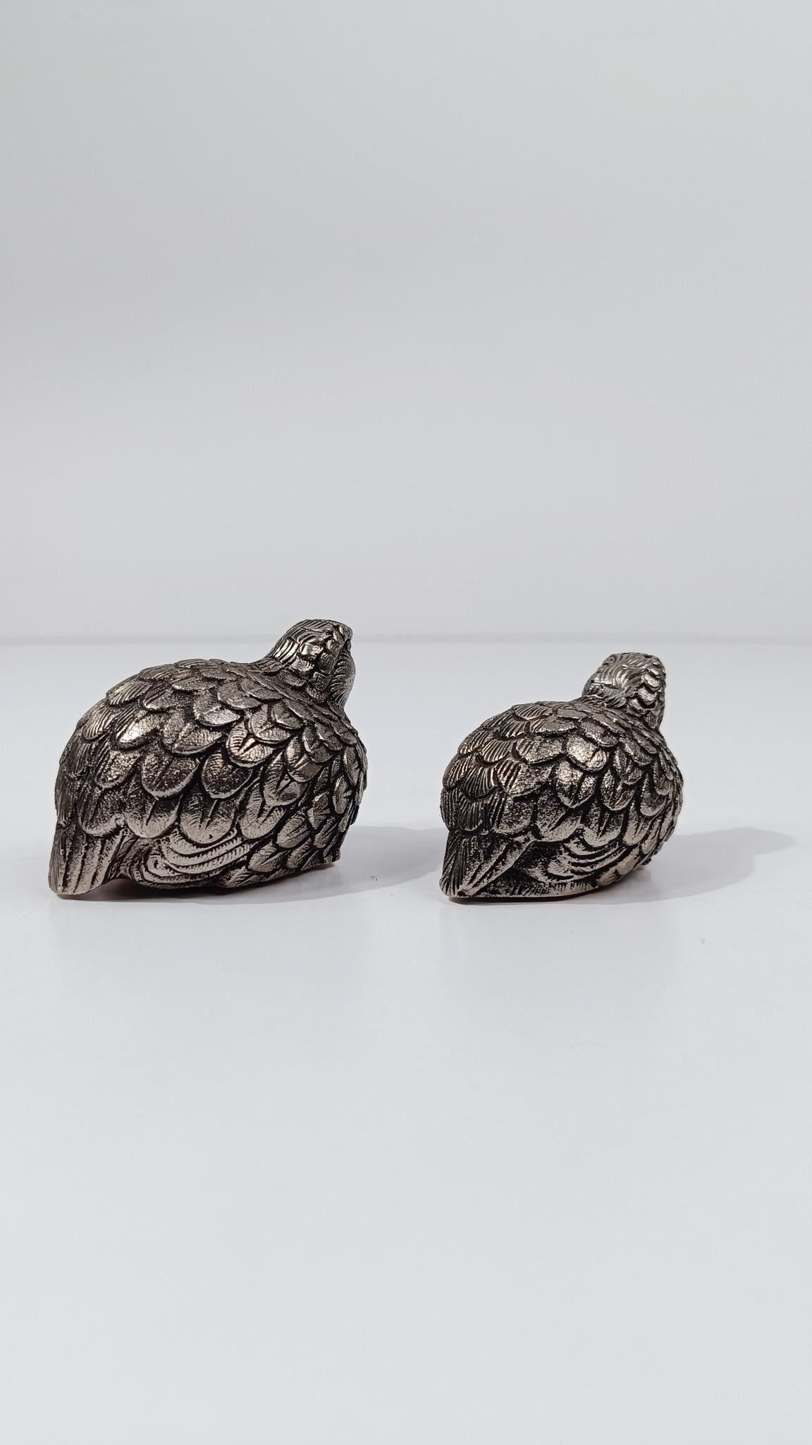 Shakers sale e pepe Gucci anni '70 / Figurine di quaglie placcate in argento in vendita 7