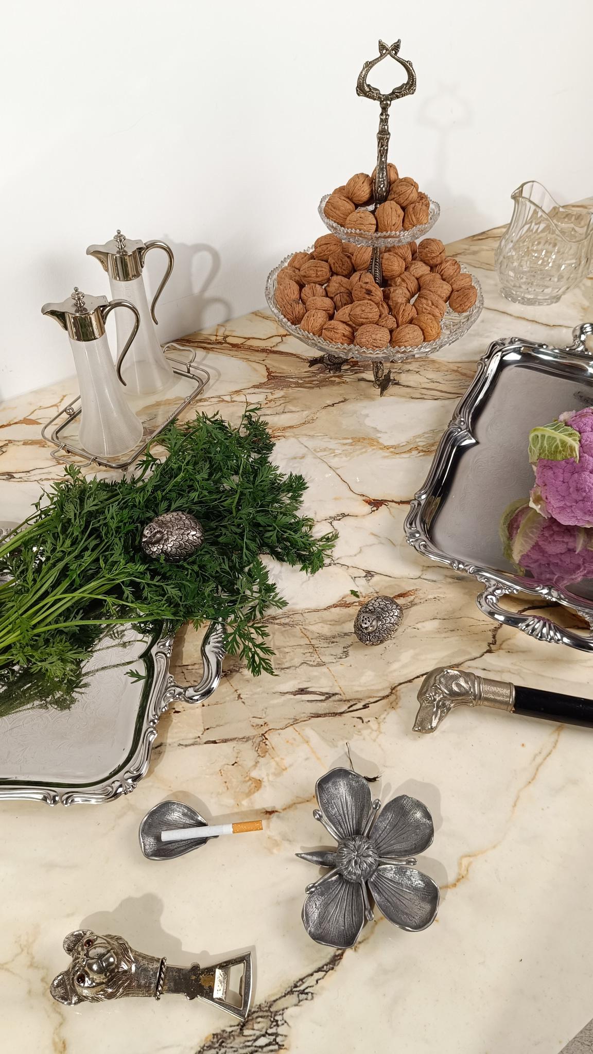 Shakers sale e pepe Gucci anni '70 / Figurine di quaglie placcate in argento In condizioni buone in vendita a Roma, IT