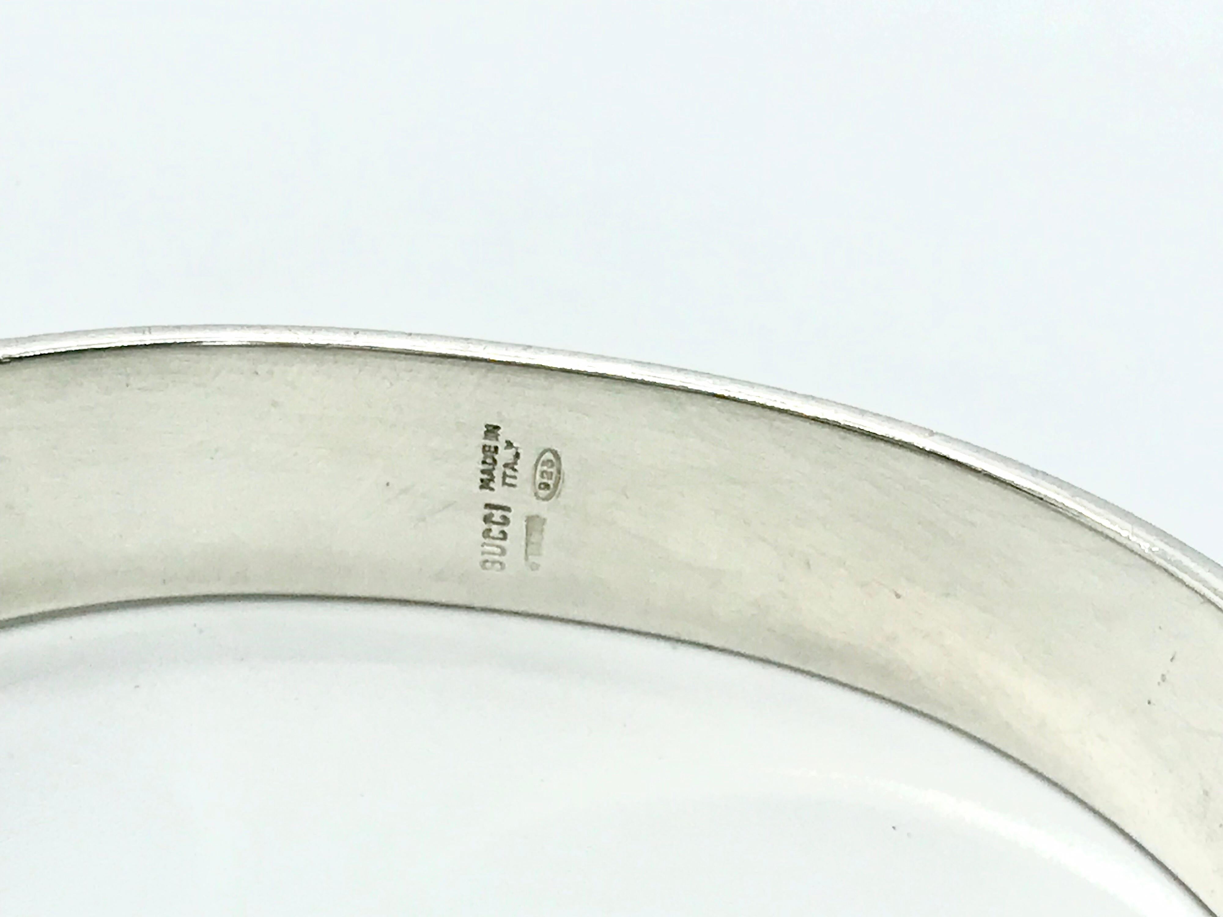Gucci 1970s Vintage Sterling Silver Bracelet  In Good Condition For Sale In London, GB