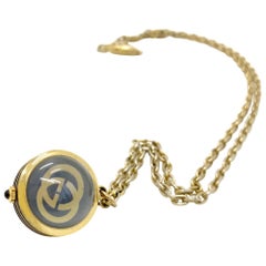 Gucci 1970s Vintage Watch Pendant Necklace
