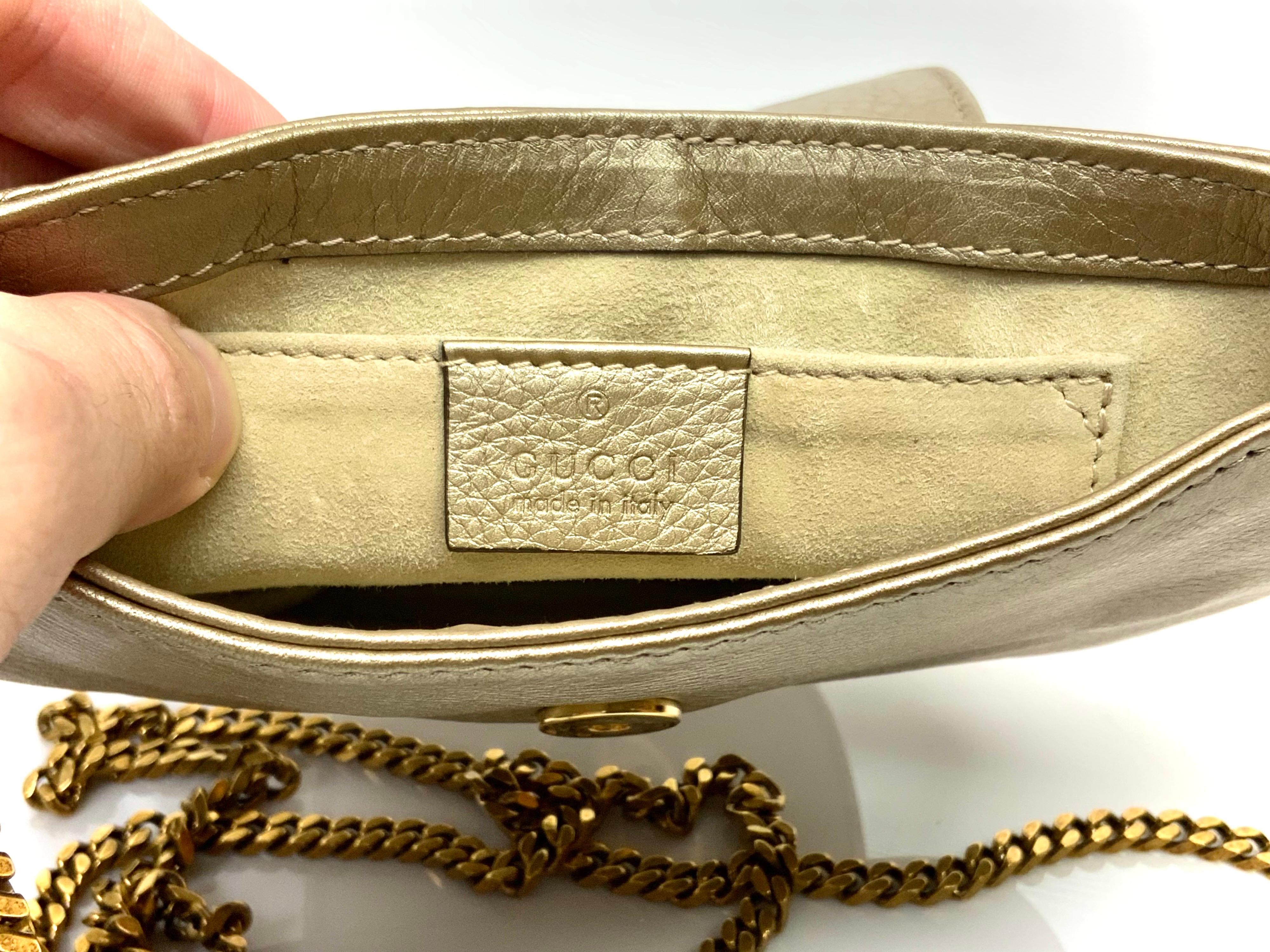 Brown Gucci 1973 Bronze Small Crossbody Handbag - GHW For Sale