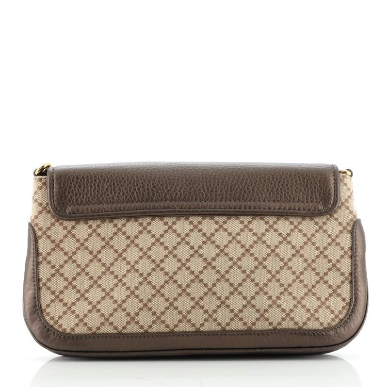 Gucci 1973 Kette Umhängetasche Diamante Canvas und Leder Medium im Zustand „Gut“ in NY, NY