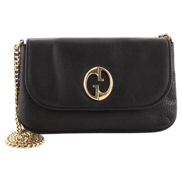 Gucci Medium Flap Shoulder Bag in Leather Green