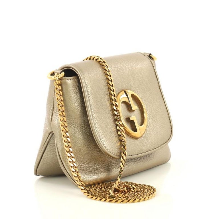 Gucci 1973 Chain Shoulder Bag Leather Small For Sale at 1stdibs