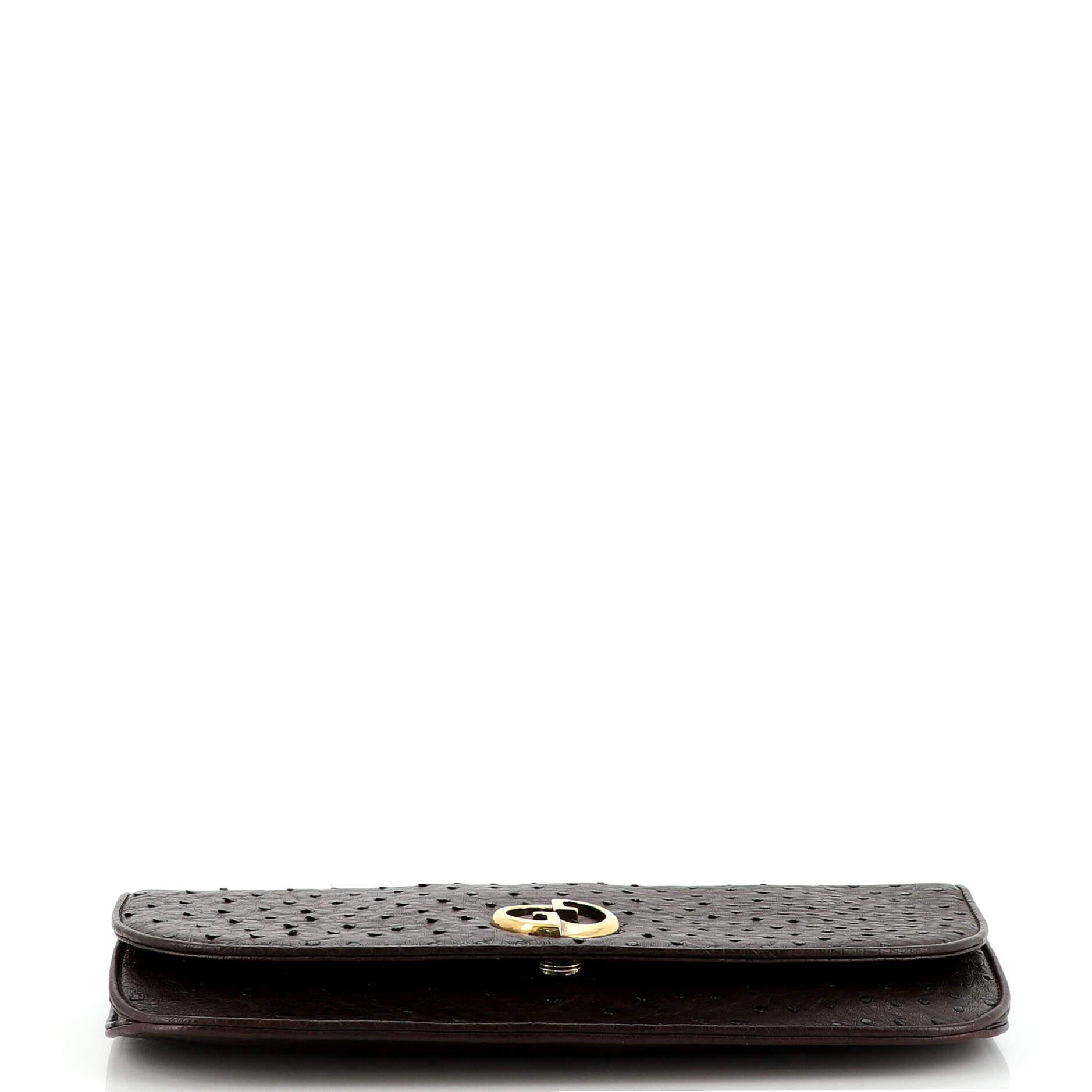Women's or Men's Gucci 1973 Clutch Ostrich