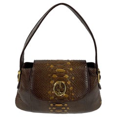 GUCCI -1973 Python Metallic Brown Python / Gold Shoulder Bag