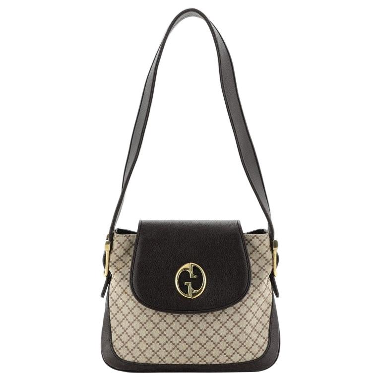 Gucci 1973 Satchel Diamante Canvas and Leather Medium