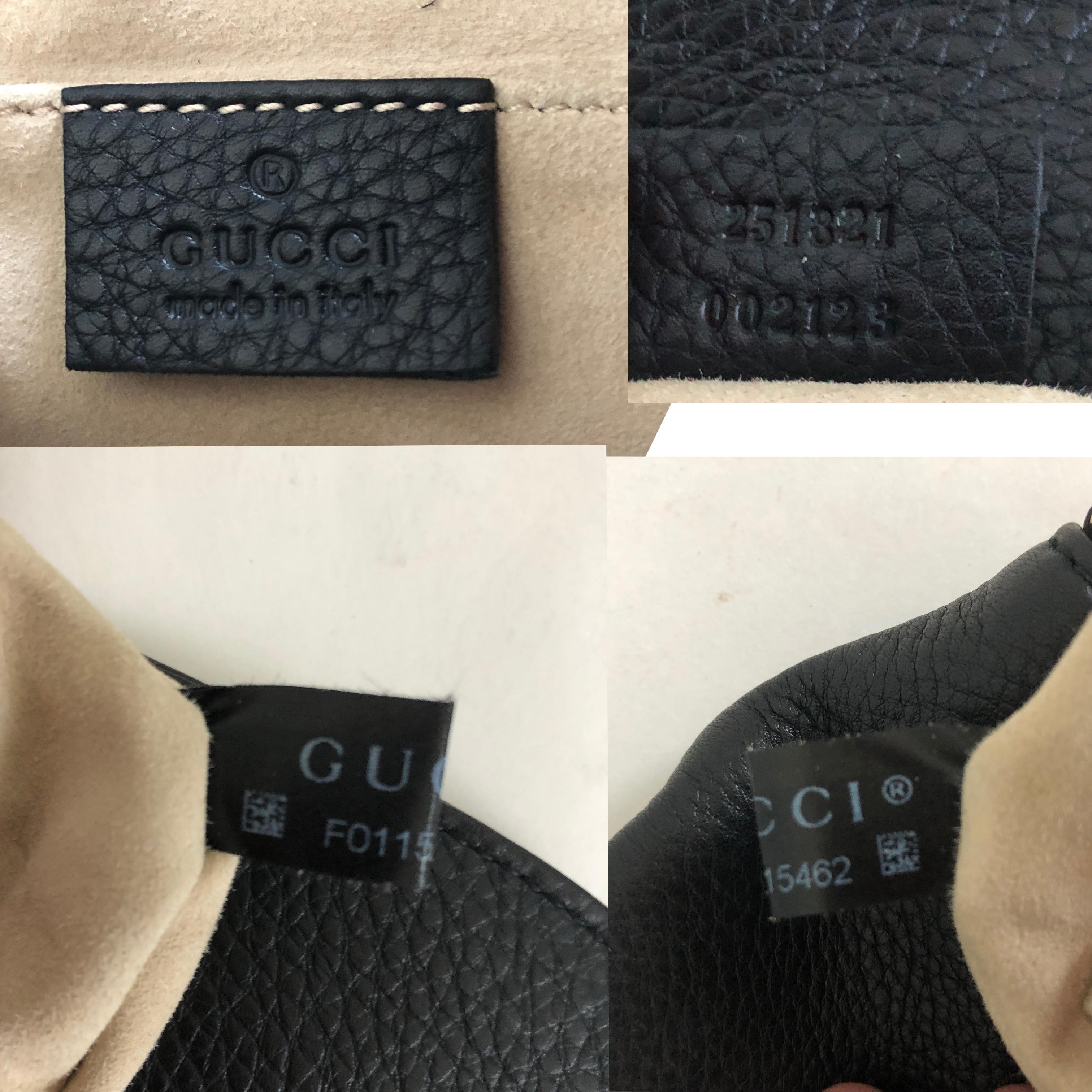 Gucci 1973 Shoulder Bag Black Pebbled Leather Messenger Bag NWOT 6