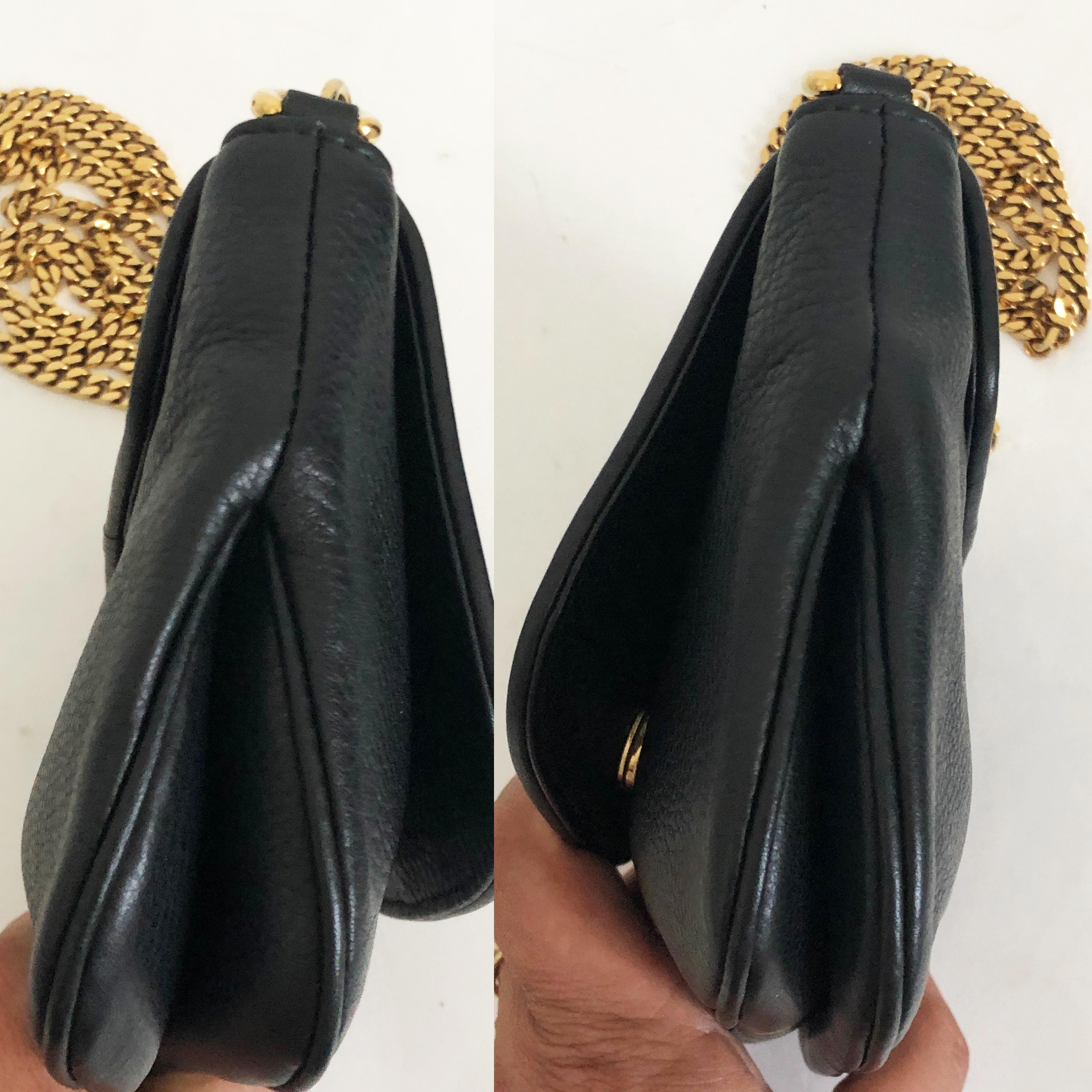  Gucci 1973 Shoulder Bag Black Pebbled Leather Messenger Bag NWOT Pour femmes 
