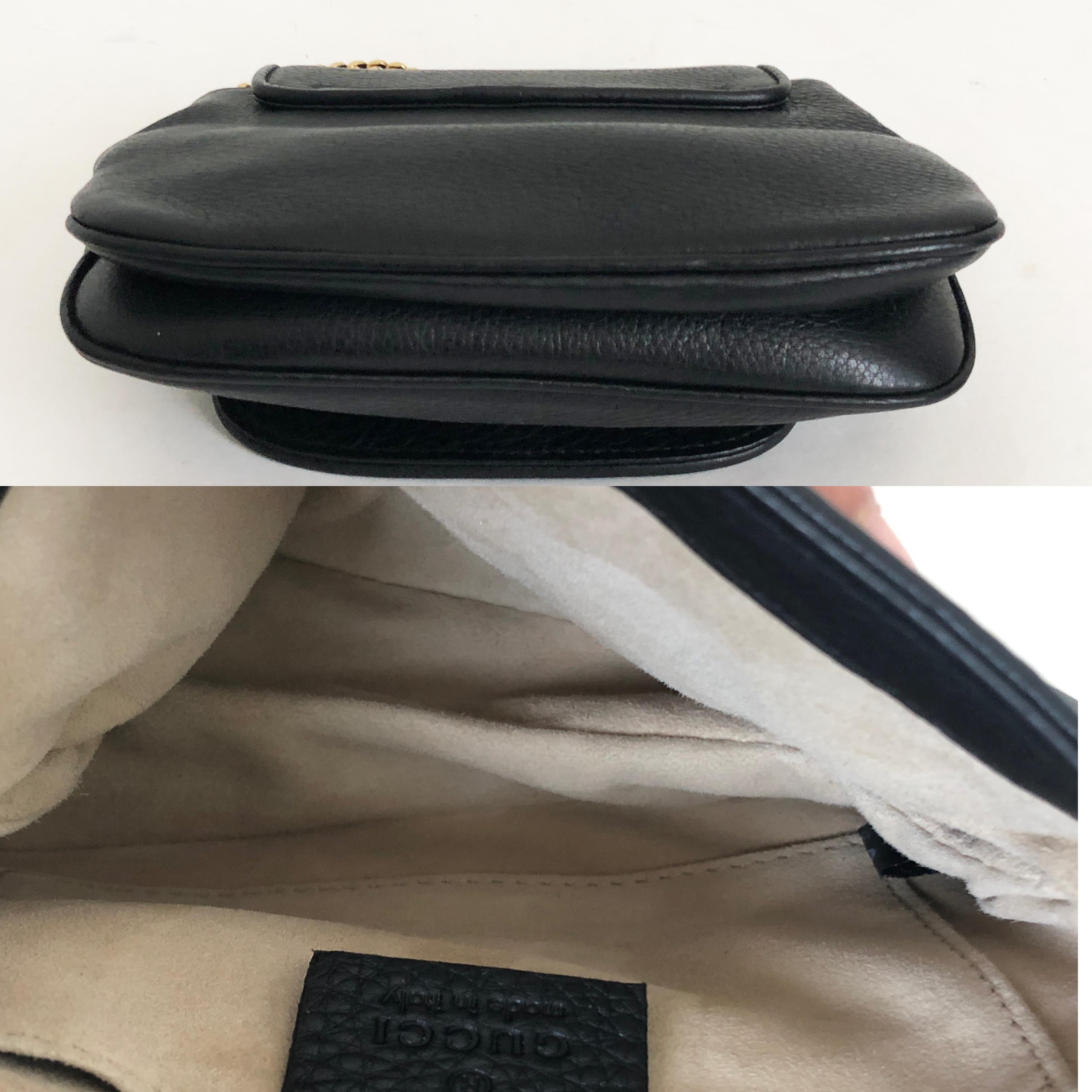 Gucci 1973 Shoulder Bag Black Pebbled Leather Messenger Bag NWOT 5