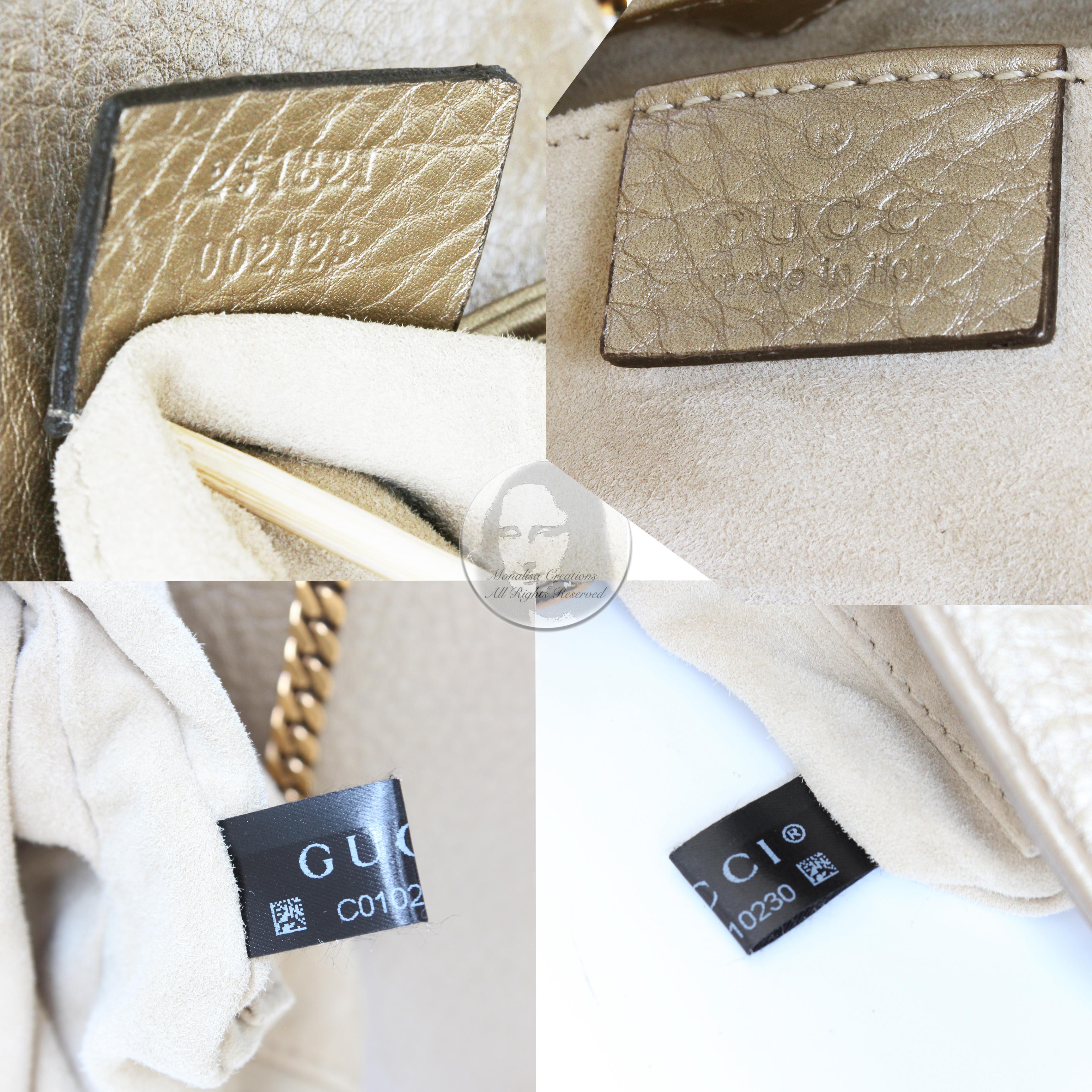 Gucci 1973 Shoulder Bag Gold Pebbled Leather Evening Bag + Dustbag & COA NWOT 7