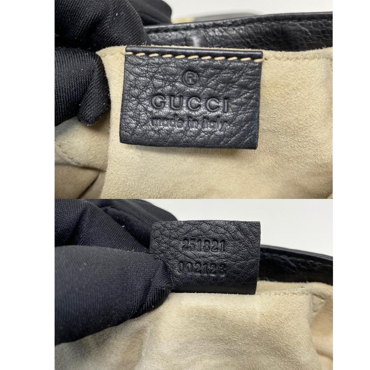 Gucci 1973 Small GHW Black Pebbled Leather Crossbody Bag  For Sale 1