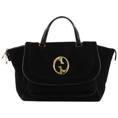 Gucci 1973 Top Handle Bag Suede Medium