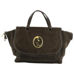 Gucci 1973 Top Handle Bag Suede Medium
