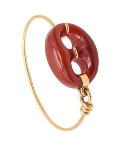 Gucci 1980 Firenze Agate sculptée Marin Bracelet en or jaune 18Kt