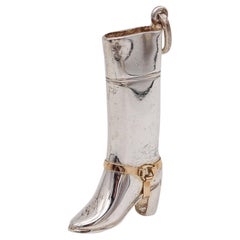 GUCCI 1980 Firenze High Boot Pendant Charm in Solid .925 Sterling 18Kt Gold