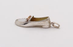 Gucci 1980 Firenze Schuh-Anhänger Charme aus massivem .925 Sterlingsilber & 18 Karat Gold