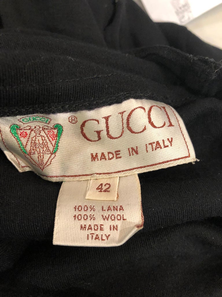 Gucci 1980s Avant Garde Black Size 42 Wool Vintage 80s Turtleneck ...