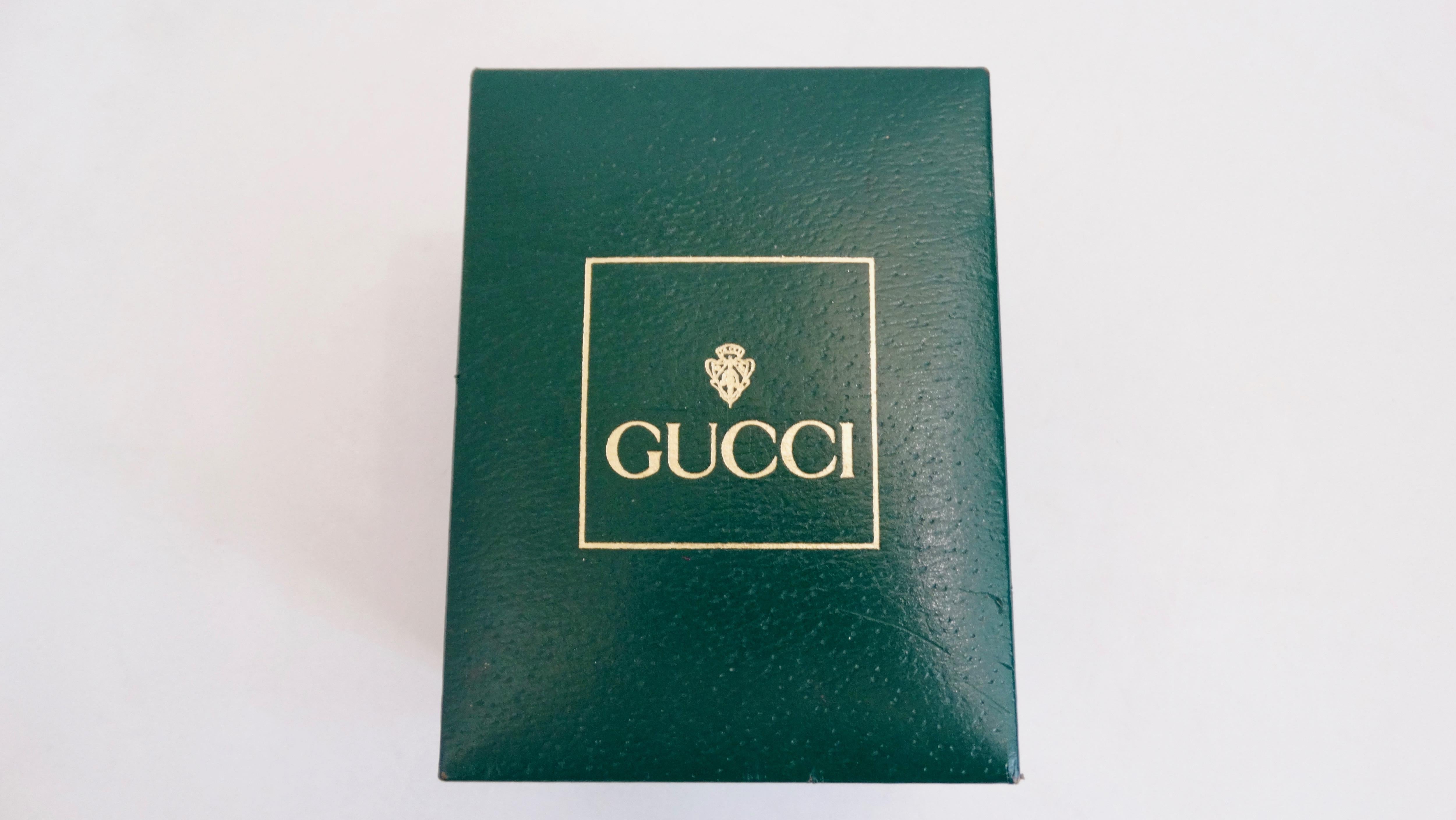 Gucci 1980s Bangle Wrist Watch & Metallic Bezel Set  2