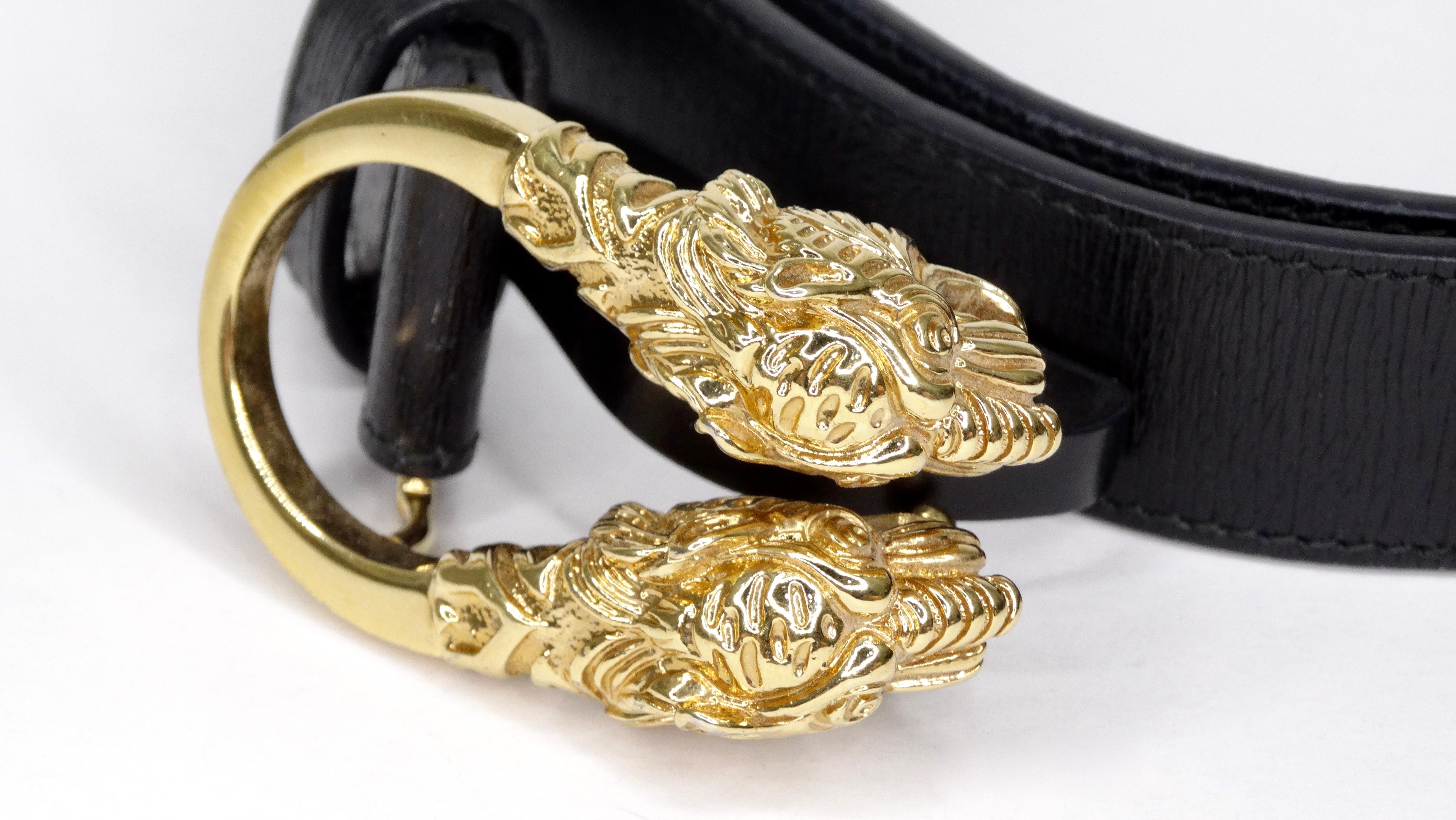 Women's Gucci 1980s Black Dionysus Leather Belt