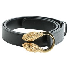 Gucci 1980s Black Dionysus Leather Belt 