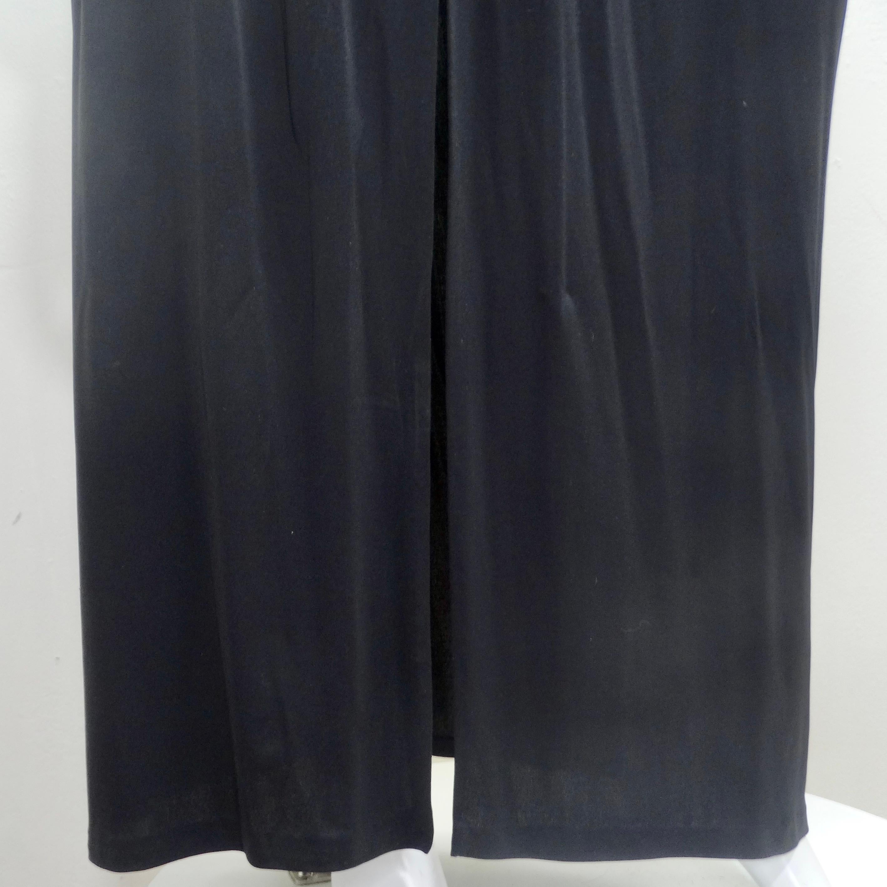 Robe à manches longues en soie noire Gucci, années 1980 Excellent état - En vente à Scottsdale, AZ