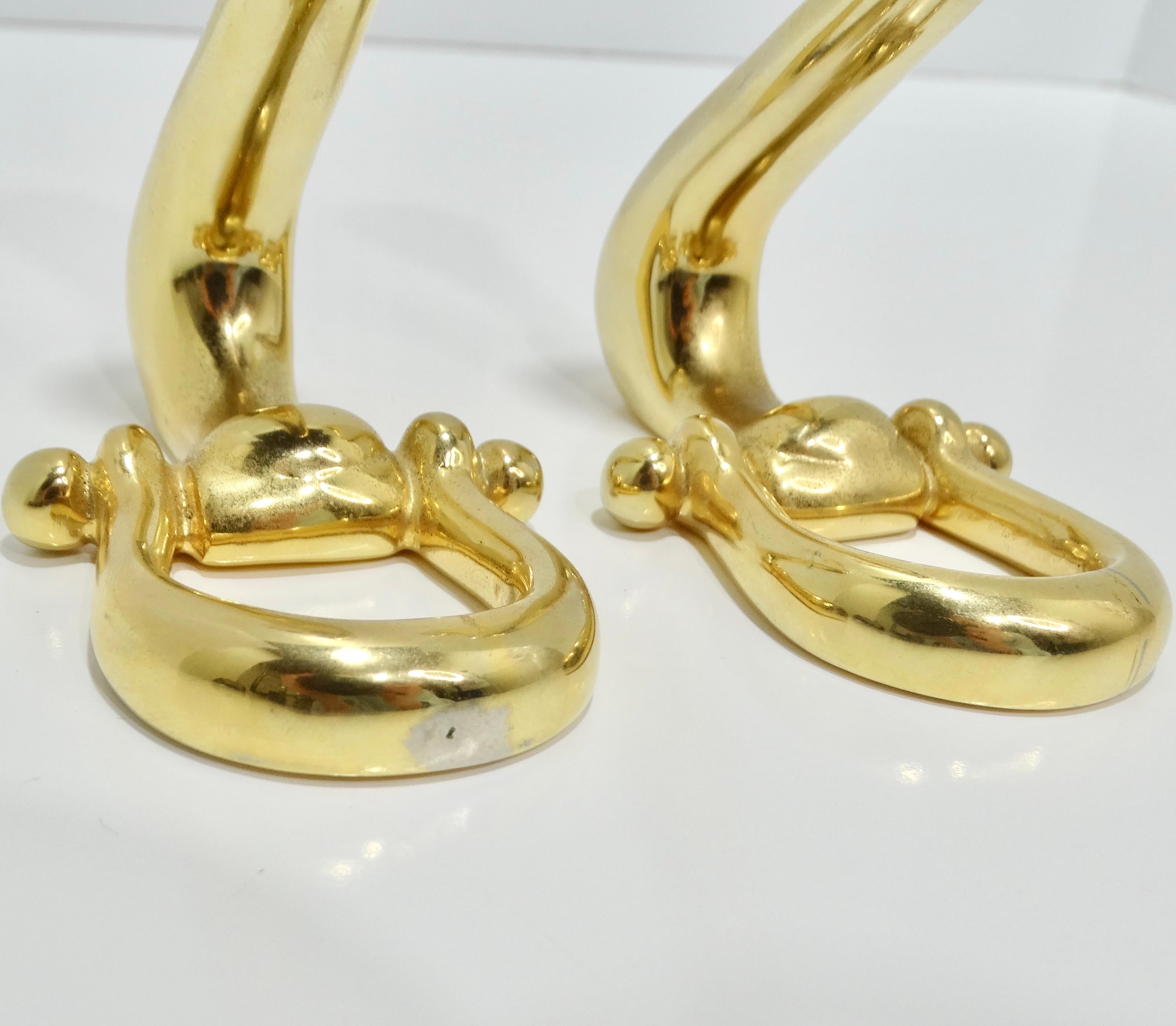 Gucci 1980s Brass Horse Bit Candle Holders For Sale 1